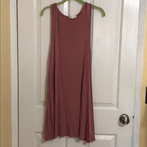 High neck pink dress